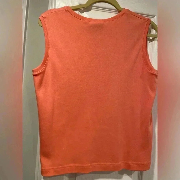 VTG Erika & Co Lightweight Soft Knit Sweater Vest Orange Sleeveless Top Size M - Picture 9 of 10